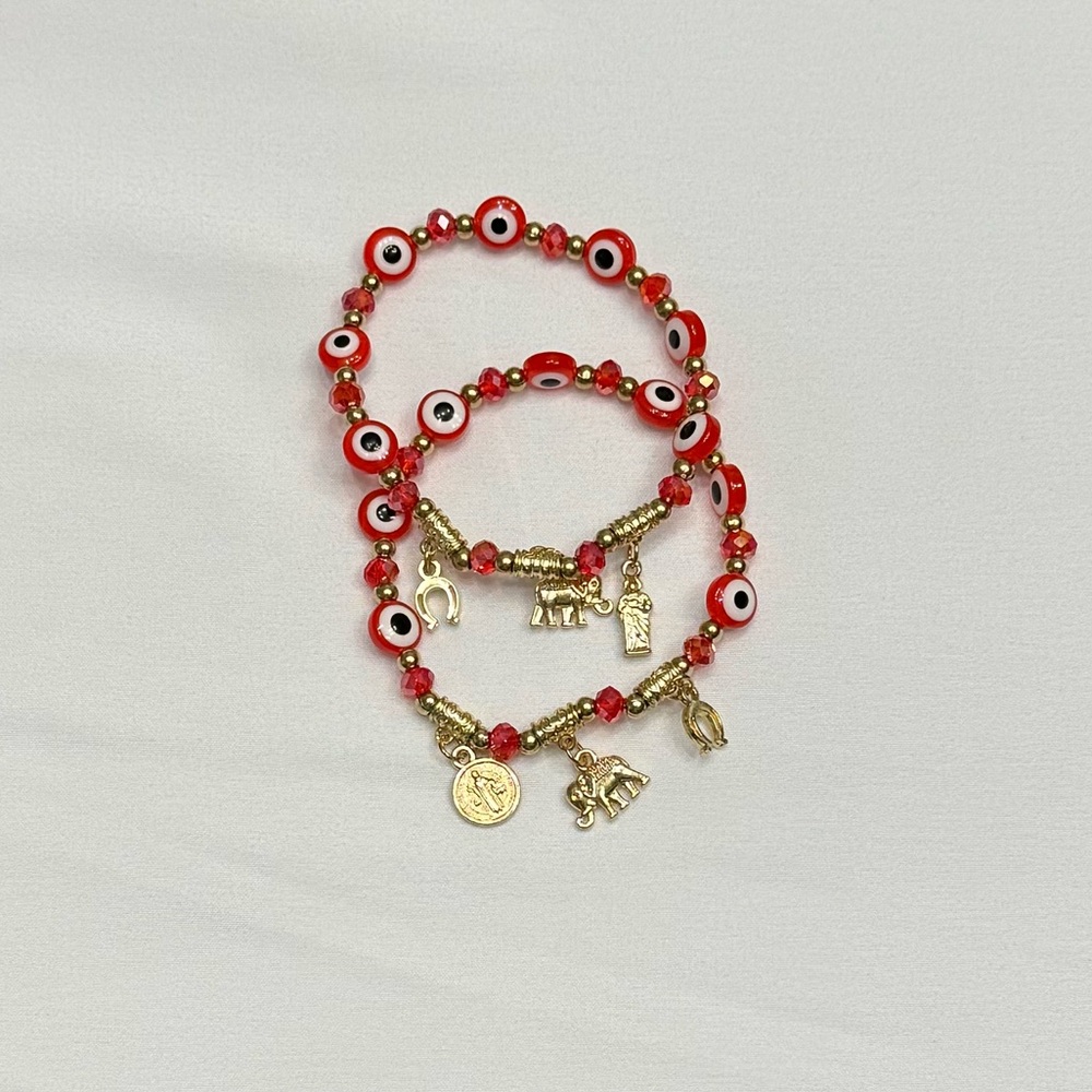 Good luck charm evil eye bracelets red #2